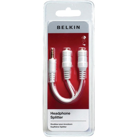 Belkin International, Inc Belkin Speaker and Headphone Splitter - Audio splitter - stereo mini jack male to stereo mini jack female - 6 in - white