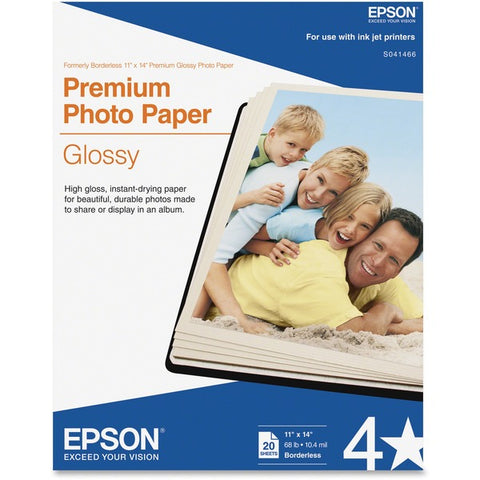 Epson Epson - Glossy - 11 in x 14 in 20 sheet(s) photo paper - for Stylus Pro 3800, Pro 3880, Stylus Photo 1280, 2200, R1800, R2400, R2880, WorkForce 1100