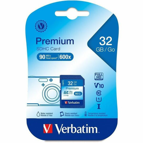 Verbatim America, LLC Verbatim Premium - Flash memory card - 32 GB - Video Class V10 / Class10 - SDHC UHS-I - for P/N: 97705, 97706, 97709