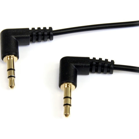 StarTech 1 ft Slim 3.5mm Right Angle Stereo Audio Cable - M/M