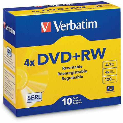 Verbatim America, LLC Verbatim DataLifePlus - 10 x DVD+RW - 4.7 GB 4x - jewel case