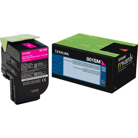 Lexmark OEM Lexmark  (80C1SM0) Toner Cartridge, Magenta, 2K Yield, Return Program