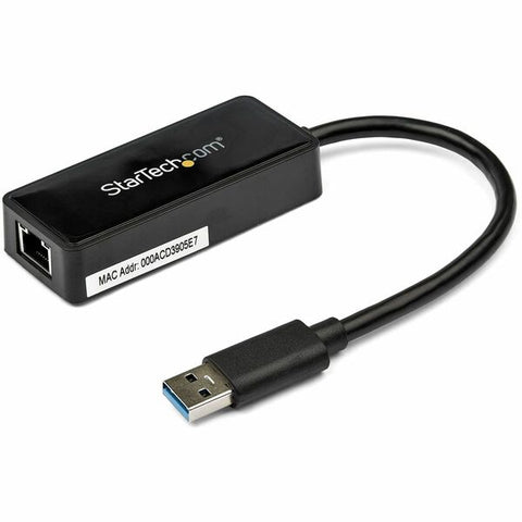 StarTech USB 3.0 to Gigabit Ethernet Adapter NIC w/ USB Port - Black