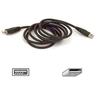 Belkin International, Inc Belkin 3ft USB A/A 2.0 Extension Cable, M/F, 480Mps - USB extension cable - USB (M) to USB (F) - USB 2.0 - 3 ft - molded