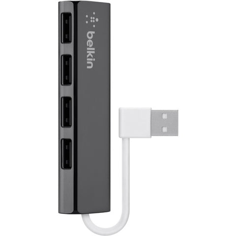 Belkin International, Inc Belkin Ultra-Slim Travel - Hub - 4 x USB 2.0 - desktop