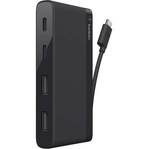 Belkin International, Inc Belkin USB-C 4-Port Mini Hub - Hub - 4 x SuperSpeed USB 3.0 - desktop