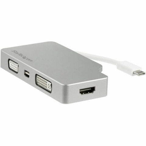 StarTech 4-in-1 USB-C Multiport Video Adapter - Aluminum - 4K 30Hz - Silver