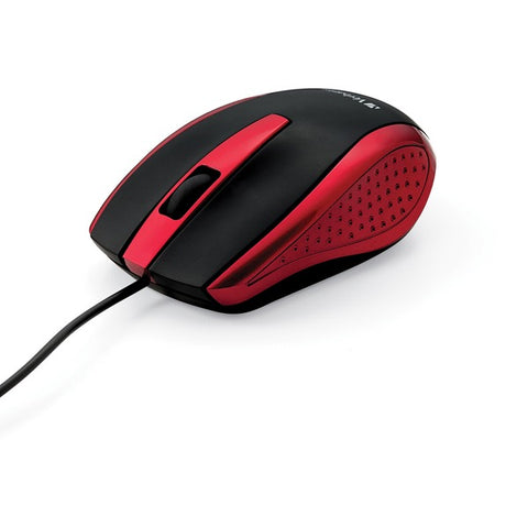 Verbatim America, LLC Verbatim Corded Notebook Optical Mouse - Mouse - ergonomic - optical - 3 buttons - wired - USB - red