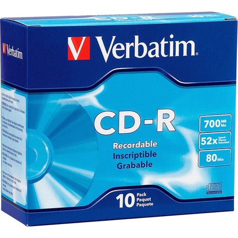 Verbatim America, LLC Verbatim - 10 x CD-R - 700 MB (80min) 52x - slim jewel case