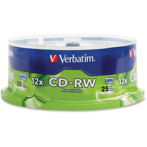 Verbatim America, LLC CD-RW 80MIN 700MB 4x-12x High Speed 25pk Spindle