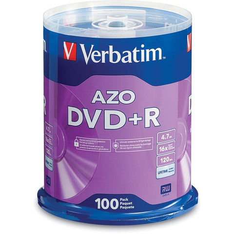 Verbatim America, LLC Verbatim - 100 x DVD+R - 4.7 GB (120min) 16x - spindle