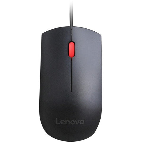 Lenovo Lenovo Essential - Mouse - right and left-handed - optical - 3 buttons - wired - USB - black - for IdeaPad 1 14, 3 14, ThinkBook 14s Yoga G2 IAP, ThinkPad T14s Gen 3, V50t Gen 2-13