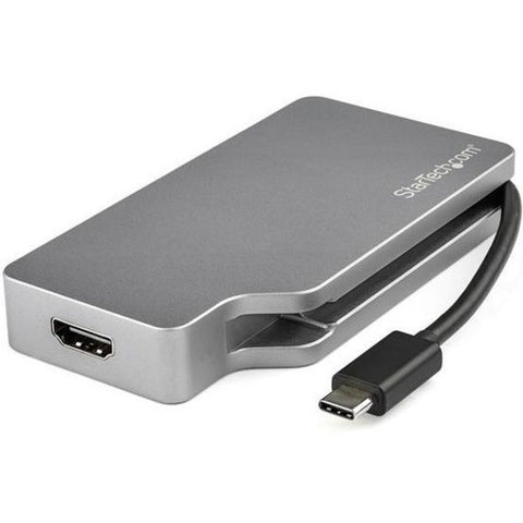 StarTech 4-in-1 USB-C Multiport Video Adapter - Aluminum - 4K 30Hz - Space Gray