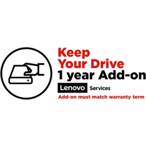 Lenovo Lenovo Keep Your Drive Add On - Extended service agreement - 1 year - for ThinkCentre Edge 93z, ThinkCentre M910z, M920z AIO, M93z, X1