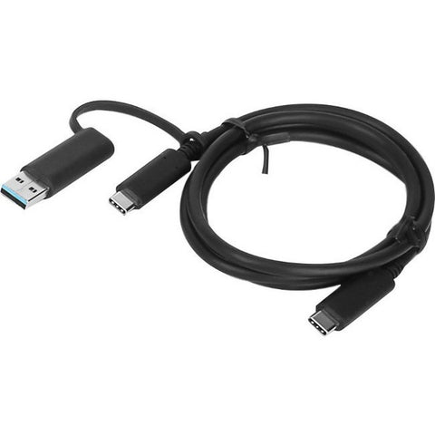 Lenovo Lenovo - USB cable - USB-C (M) to USB-C (M) - 20 V - 5 A - 3.3 ft - black - for IdeaPad 1 14, 3 14, ThinkBook 14s Yoga G2 IAP, ThinkPad T14s Gen 3, V50t Gen 2-13