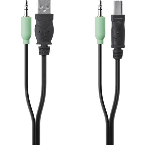 Belkin International, Inc Belkin Secure KVM Cable Kit - USB / audio cable - TAA Compliant - USB, stereo mini jack (M) to stereo mini jack, USB Type B (M) - 10 ft - passive - black