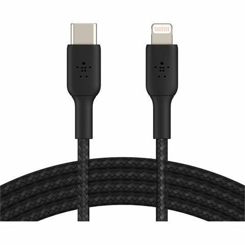 Belkin International, Inc Belkin BOOST CHARGE - Lightning cable - USB-C male to Lightning male - 6.6 ft - black - USB Power Delivery (18W) - for Apple iPad/iPhone/iPod (Lightning)