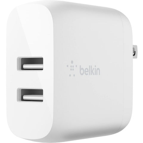 Belkin International, Inc Belkin BOOST CHARGE - Power adapter - 24 Watt - 4.8 A - 2 output connectors (USB) - white