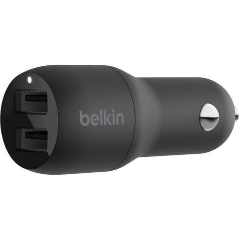 Belkin International, Inc Belkin BOOST CHARGE Dual Charger - Car power adapter - 24 Watt - 4.8 A - 2 output connectors (USB) - black