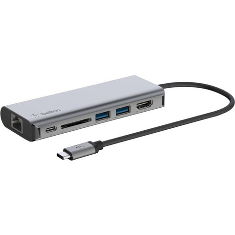 Belkin International, Inc Belkin CONNECT USB-C 6-in-1 Multiport Adapter - Docking station - USB-C - HDMI - GigE