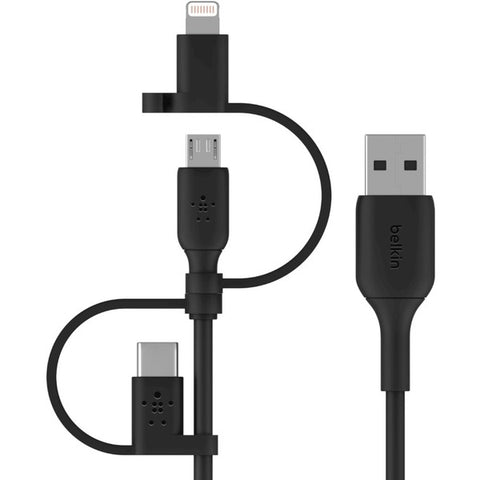 Belkin International, Inc Belkin BOOST CHARGE Universal - USB cable - USB (M) to Micro-USB Type B, Lightning, USB-C (M) - 3.3 ft