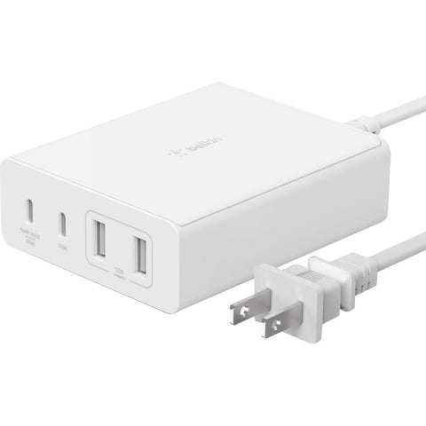Belkin International, Inc Belkin BOOST CHARGE PRO GaN - Power adapter - 108 Watt - Fast Charge, PD 3.0 - 4 output connectors (2 x USB, 2 x USB-C) - white