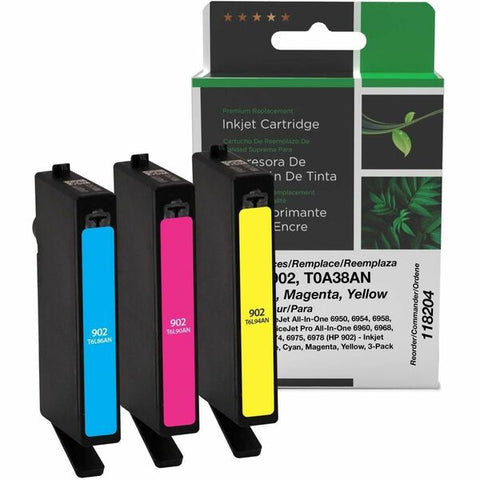 Clover Technologies Group, LLC Remanufactured Cyan, Magenta, Yellow Ink Cartridges for HP T0A38AN (HP 902) 3-Pack