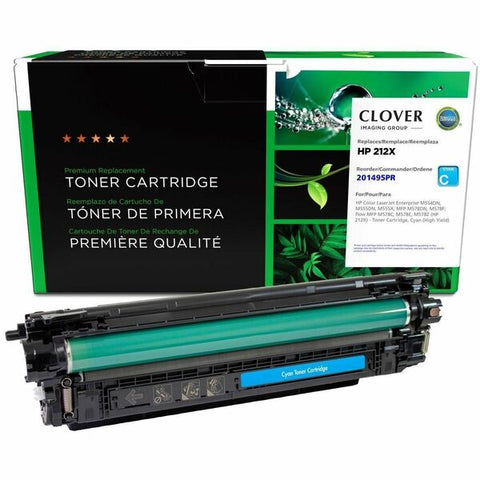 Clover Technologies Group, LLC Clover Imaging Remanufactured High Yield Cyan Toner Cartridge (Reused OEM Chip) for HP W2121X (HP 212X)