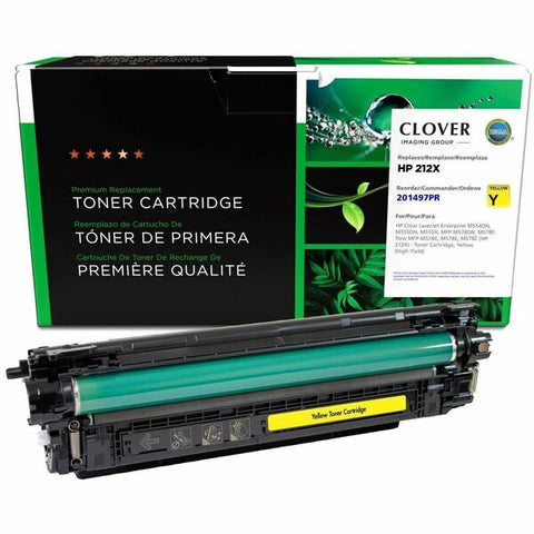 Clover Technologies Group, LLC Clover Imaging Remanufactured High Yield Yellow Toner Cartridge (Reused OEM Chip) for HP W2122X (HP 212X)