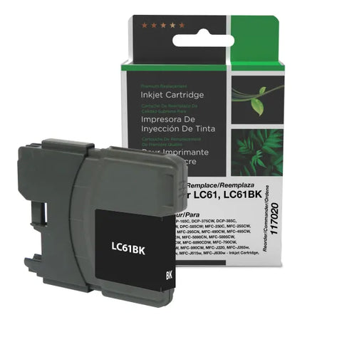 Clover Technologies Group, LLC Remanufactured Black Ink Cartridge (Alternative for Brother LC61BK) (450 Yield)
