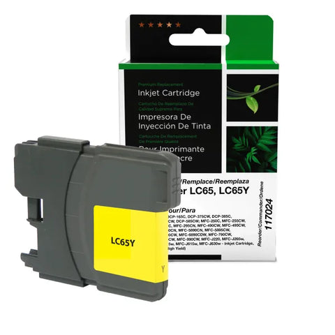 Clover Technologies Group, LLC Remanufactured High Yield Yellow Ink Cartridge (Alternative for Brother LC61Y LC65Y) (750 Yield)