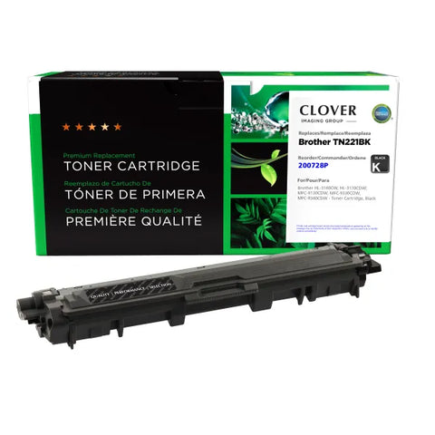 Clover Technologies Group, LLC Remanufactured Black Toner Cartridge (Alternative for Brother TN221BK) (2500 Yield)
