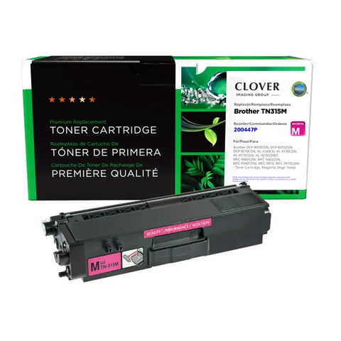 Clover Technologies Group, LLC Remanufactured High Yield Magenta Toner Cartridge (Alternative for Brother TN315M) (3500 Yield)