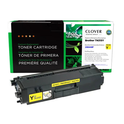 Clover Technologies Group, LLC Remanufactured High Yield Yellow Toner Cartridge (Alternative for Brother TN315Y) (3500 Yield)