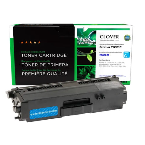 Clover Technologies Group, LLC Remanufactured Cyan Toner Cartridge (Alternative for Brother TN331C) (1500 Yield)