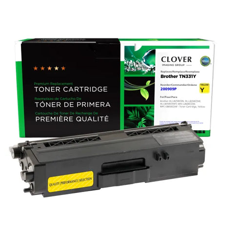 Clover Technologies Group, LLC Remanufactured Yellow Toner Cartridge (Alternative for Brother TN331Y) (1500 Yield)