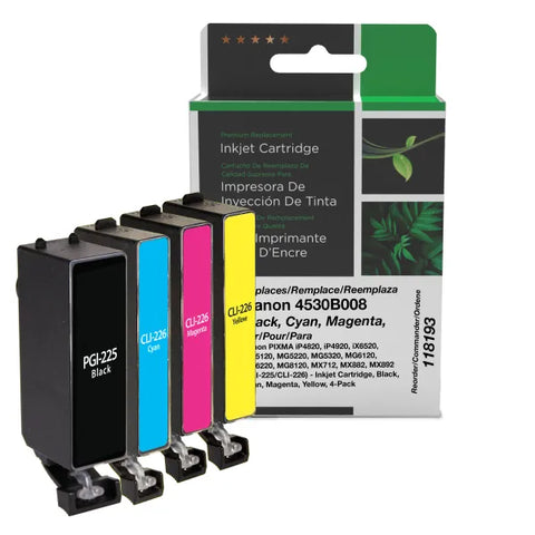 Clover Technologies Group, LLC New Black, Cyan, Magenta, Yellow Ink Cartridges for Canon PGI-225/CLI-226