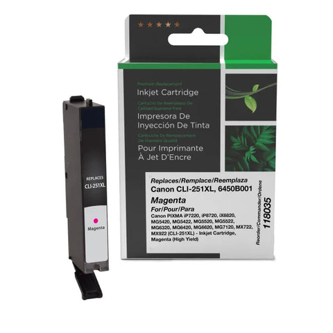 Clover Technologies Group, LLC Remanufactured High Yield Magenta Ink Cartridge (Alternative for Canon 6450B001 CLI-251XL) (660 Yield)