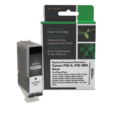 Clover Technologies Group, LLC Remanufactured Black Ink Tank (Alternative for Canon 0628B002 PGI-5BK) (500 Yield)