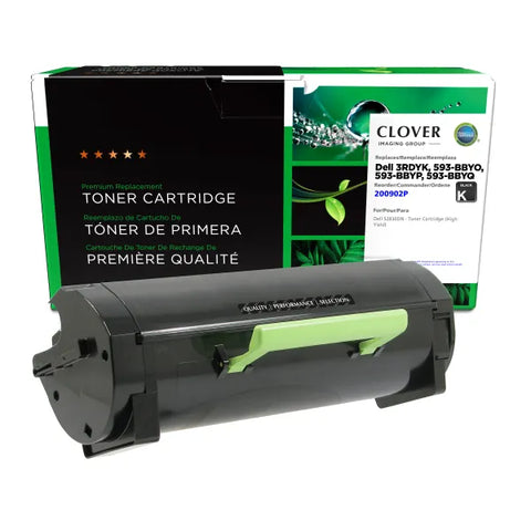 Clover Technologies Group, LLC Remanufactured High Yield Toner Cartridge (Alternative for Dell 3RDYK 593-BBYO 593-BBYP 593-BBYQ CH00D) (8500 Yield)