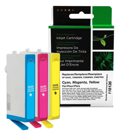Clover Technologies Group, LLC Cyan, Magenta, Yellow Ink Cartridges for HP 564XL 3-Pack