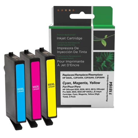 Clover Technologies Group, LLC High Yield Cyan, Magenta, Yellow Ink Cartridges for HP 935XL 3-Pack