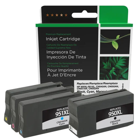 Clover Technologies Group, LLC High Yield Black, Cyan, Magenta, Yellow Ink Cartridges for HP 950XL/HP 951XL 4-Pack