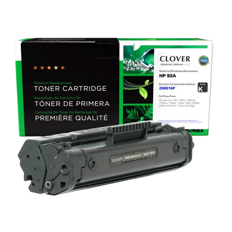 Clover Technologies Group, LLC Remanufactured Toner Cartridge (Alternative for HP C4092A 92A) (2500 Yield)