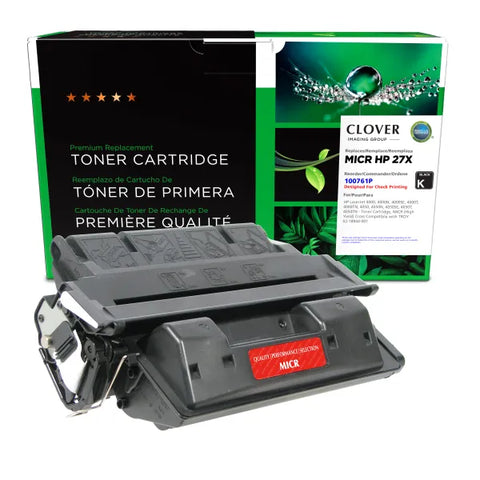 Clover Technologies Group, LLC Remanufactured High Yield MICR Toner Cartridge (Alternative for HP C4127X 27X 02-18944-001) (10000 Yield)
