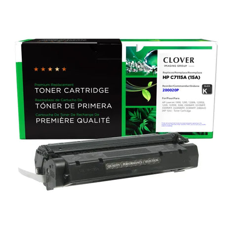 Clover Technologies Group, LLC Remanufactured Toner Cartridge (Alternative for HP C7115A 15A) (2500 Yield)