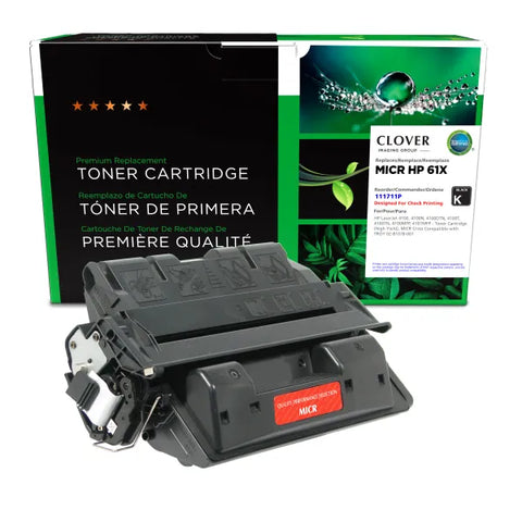 Clover Technologies Group, LLC Remanufactured High Yield MICR Toner Cartridge (Alternative for HP C8061X 61X 02-81078-001) (10000 Yield)