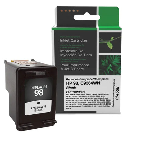 Clover Technologies Group, LLC Remanufactured Black Ink Cartridge (Alternative for HP C9364WN 98) (400 Yield)