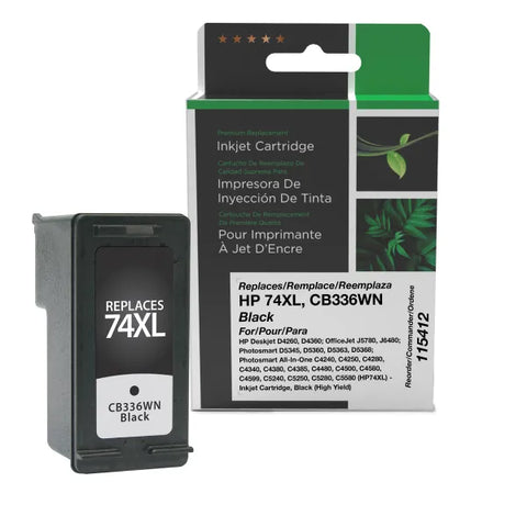 Clover Technologies Group, LLC Remanufactured High Yield Black Ink Cartridge (Alternative for HP CB336WN 74XL) (750 Yield)