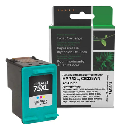 Clover Technologies Group, LLC Remanufactured High Yield Tri-Color Ink Cartridge (Alternative for HP CB338WN 75XL) (520 Yield)
